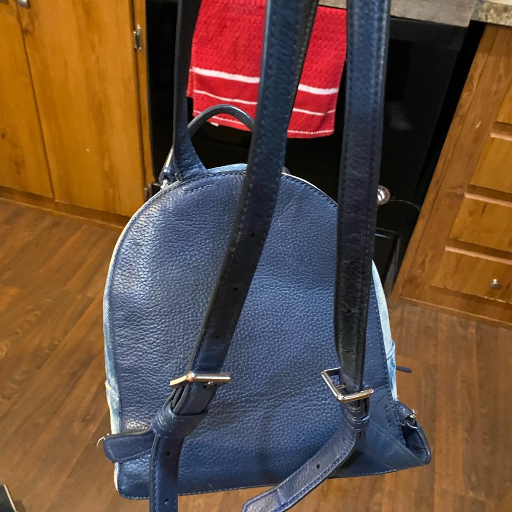 Kate Spade Blue Tie-Dye Denim Backpack - Picture 2 of 12